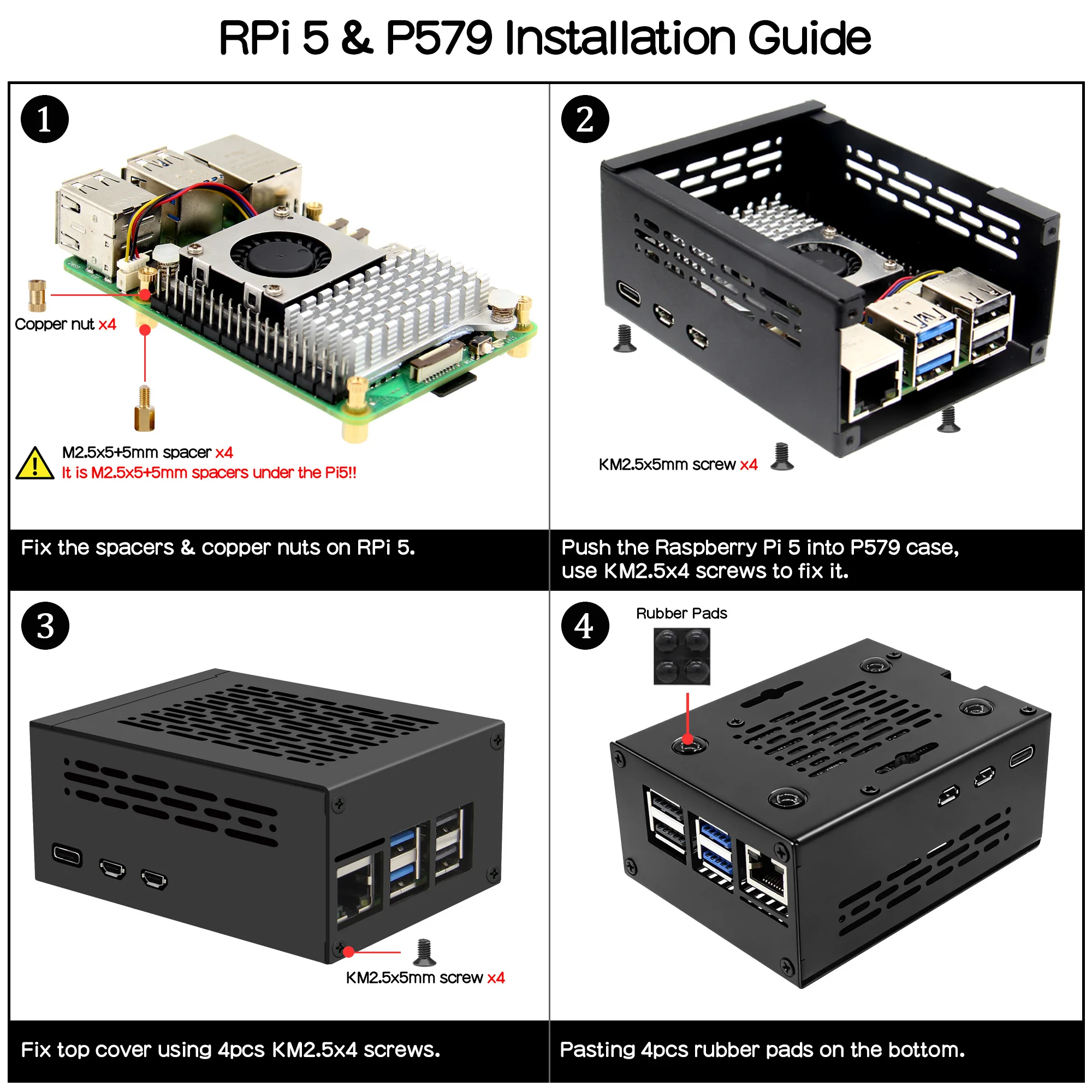 Geekworm メタルケース P579-V3 アクティブクーラー付き Raspberry Pi