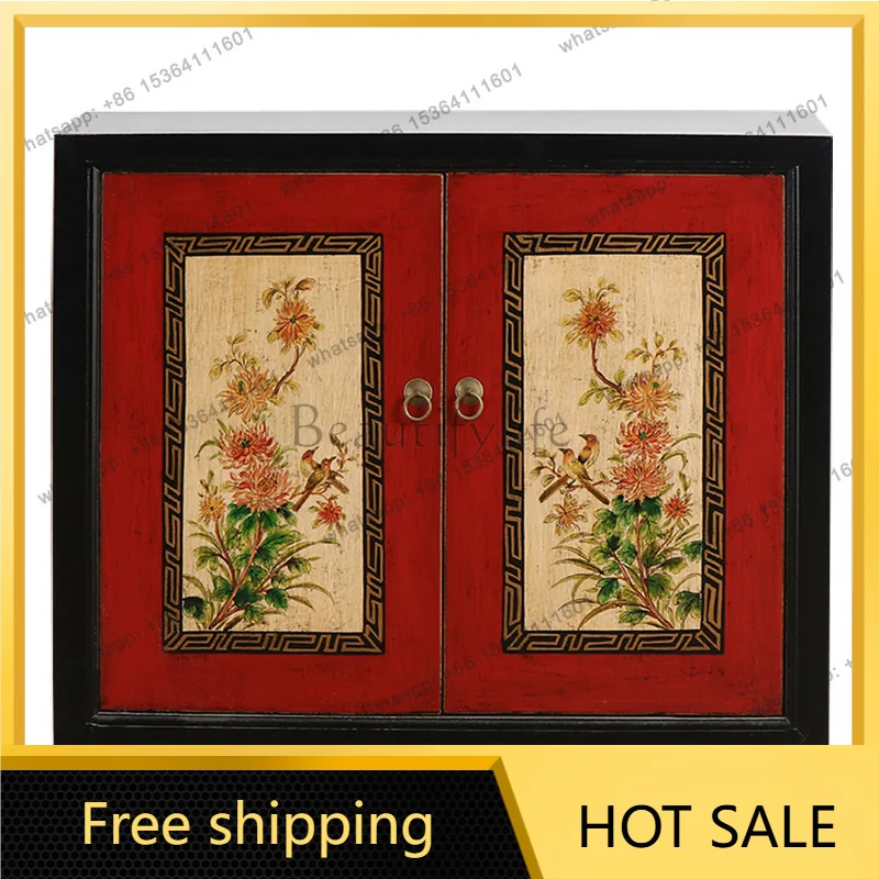 XX. Neoclassical solid wood small apartment painted entrance locker