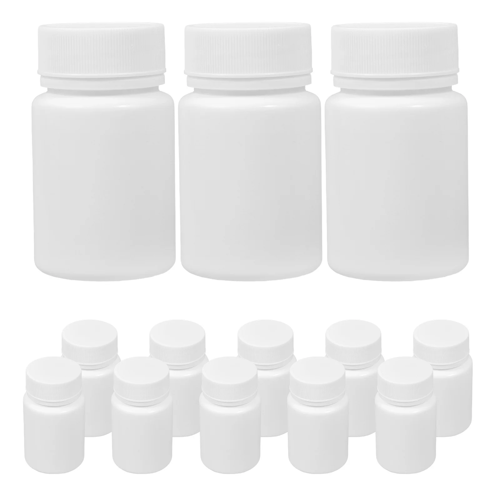 

20pcs 50Ml Empty White Plastic Bottles Sealable Sample Jar Organizer For Pill Tablet Capsule Storage Portable Medicine Container