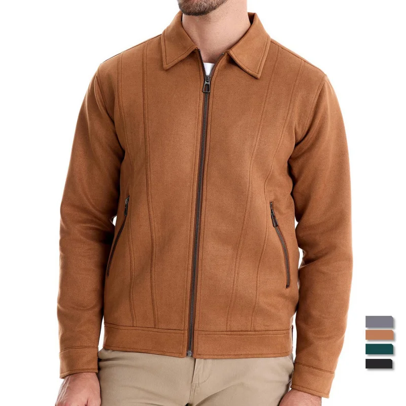 

2025Autumn Winter New Style Turn-down Collar 's Trendy Fashion 's Outdoor Men's Suede Coat