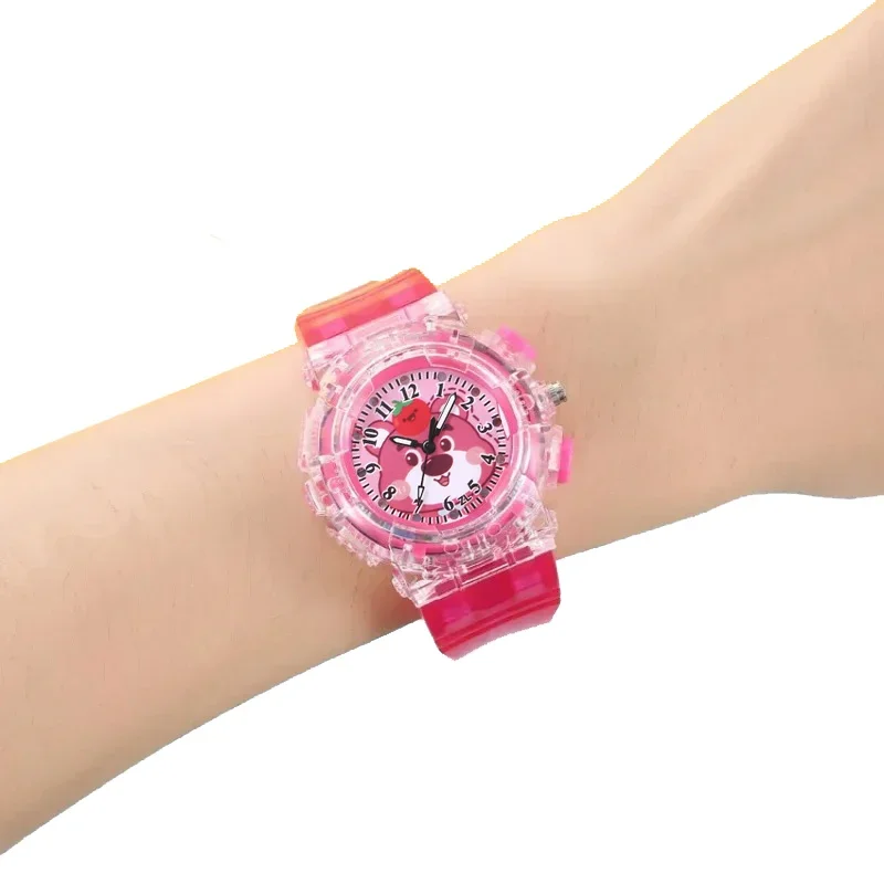 Mininstants-Montre à quartz pour enfants, montre-bracelet de sport brillante, dessin animé Disney Lotso Shoous, garçons et filles, étudiants, cadeaux de Noël