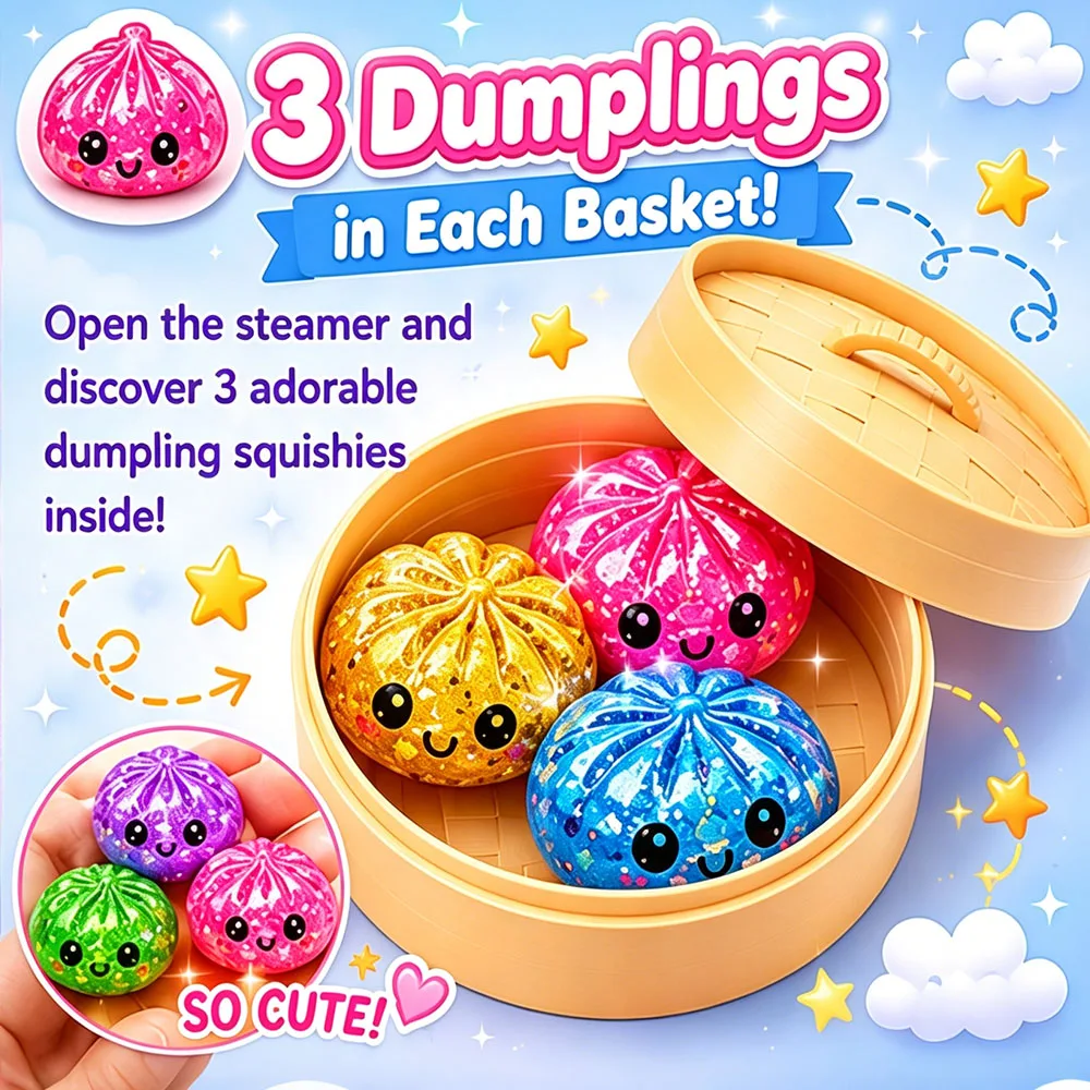 Klebrige Malzzucker-3er-Packung: Dampfnudel-Squishy-Gesichtsausdruck-Stressball – Dehnbarer Fidget-Sensorik-Begleiter gegen Angstzustände und für den Schreibtisch