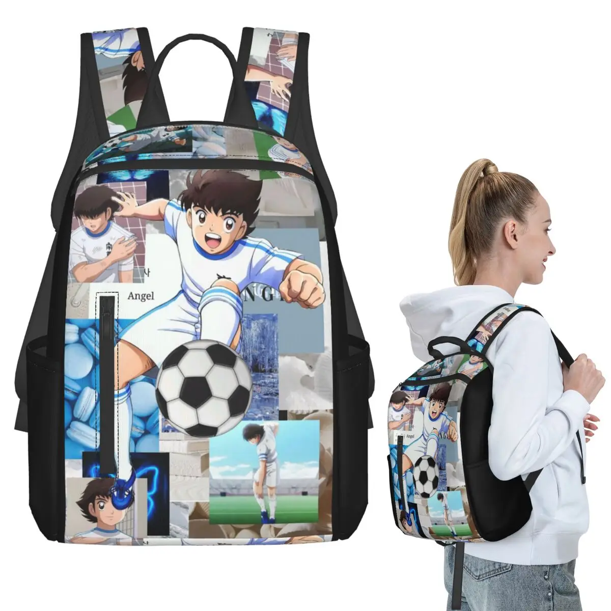 Ozora Oliver Atom Capitan Tsubasa Backpack Student BookBag Boys Girls School Bag Computer Shoulder Bags Men Women