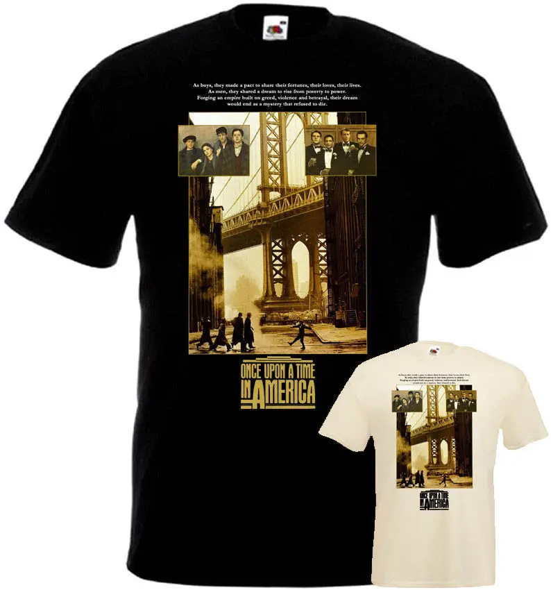 Once Upon A Time In America v2 T shirt black natura movie poster all sizes S 5XL