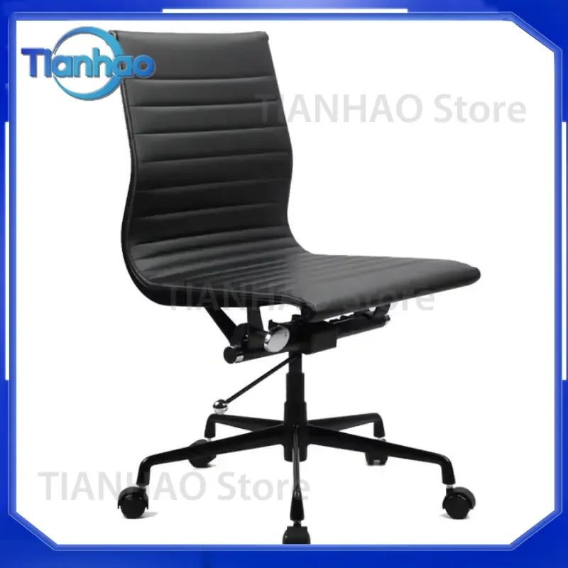 Adjustable High Swivel Metal Ergonomic Chair with Chrome Back Base for Office Computer Desk Comfortable Wheels