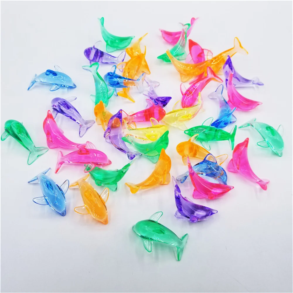 20 Pieces 46*29*18mm Colorful Acrylic Dolphin Crystal Shape Game Pieces For Board Games Accessories