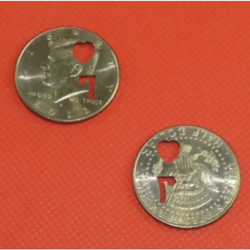 لكمات نصف دولار يحمل علامة لهب عملة سحرية Mentalism الخدع السحرية الوهم بطاقة التنبؤ إحياء عن قرب ماجيا