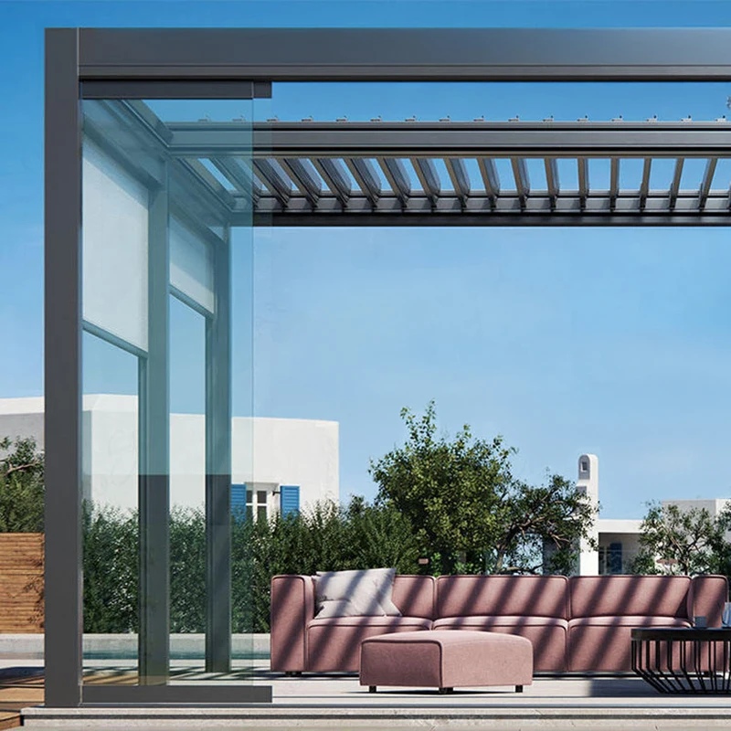 3X5 Automatic Swing Awning for Beach Patio Pergola Sunshade Shelter pergola