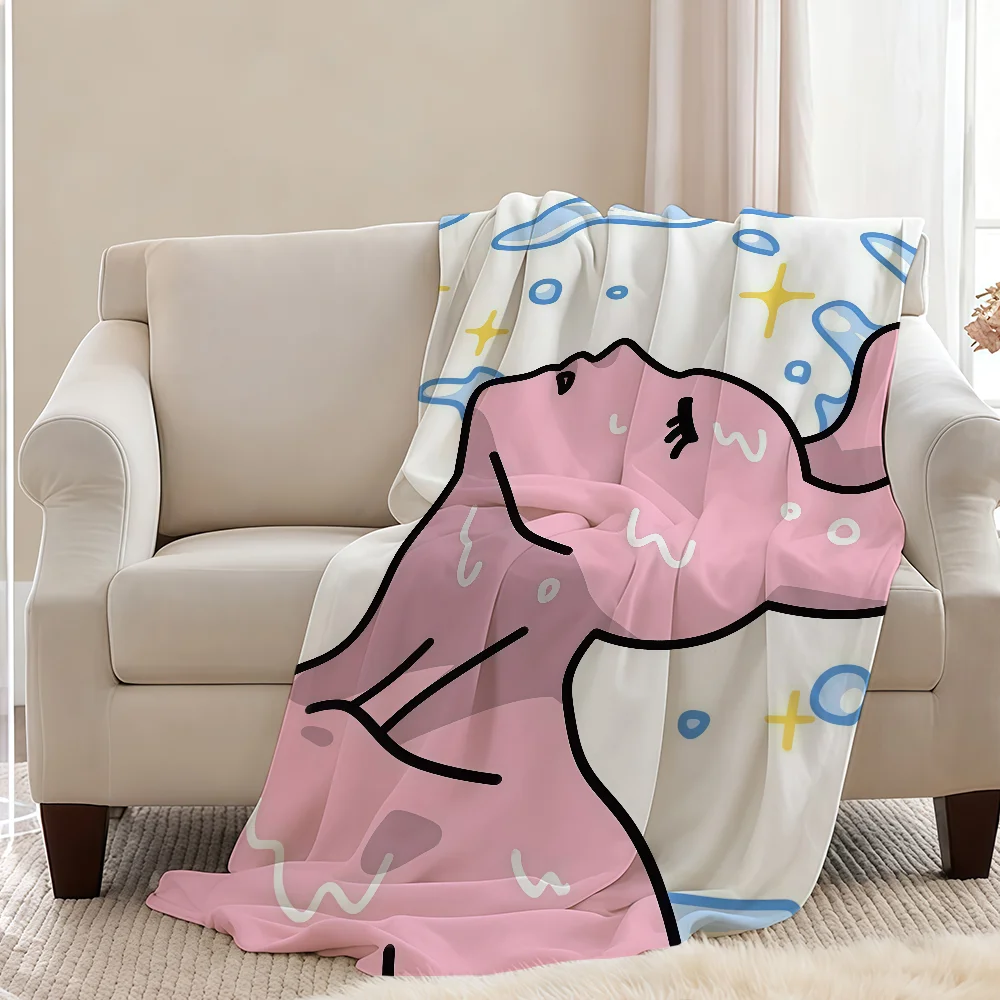 

My F-Friend Pink Rabbit Funny Anime Cartoon Blanket Throw Super Cosy Plush Living Room Sofa Couch Childish Birthday Gifts