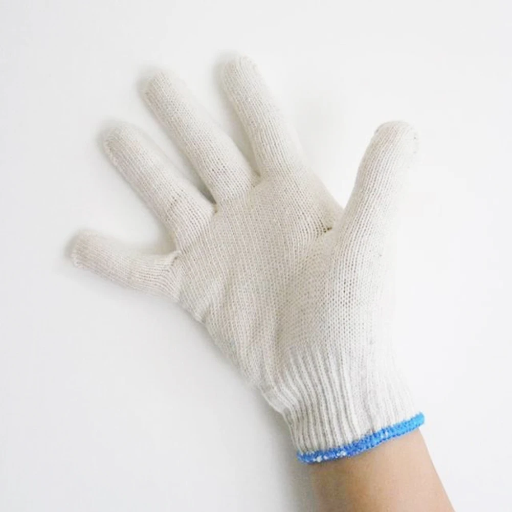 Protective Gloves Cotton Thread Gloves Work Thick Nylon White Yarn Wear Resistant Cotton Thread Gloves