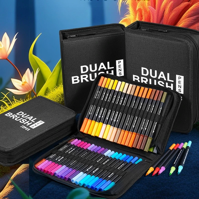 

Brush Tip Markers Up to 148 Colors Art Markers Dual Tip Brush Pens Coloring Markers for Coloring Book, Brush Pens for Lettering