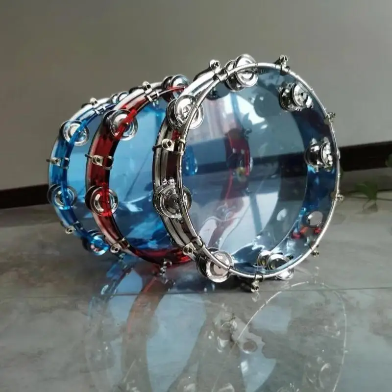 Tamburin mit hellklangigen Metallglöckchen und verstellbarem Trommelfell, ideal für Amateur-Bühnenauftritte und Übungen – Detail 5
