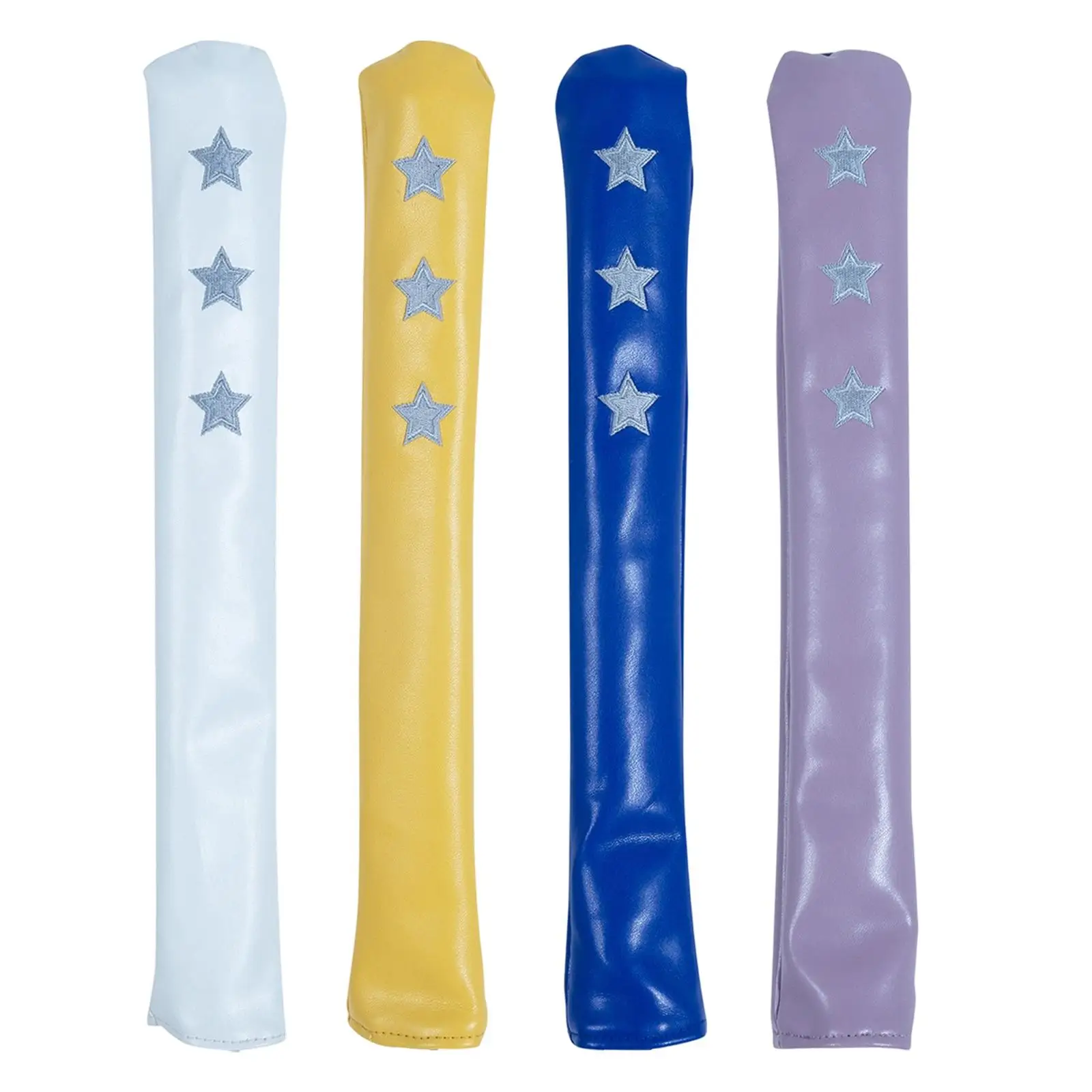 

PU Leather Golf Alignment Rod Cover Club Protector 34x5cm Accessory Lightweight Protective Star Pattern with Plush Lining