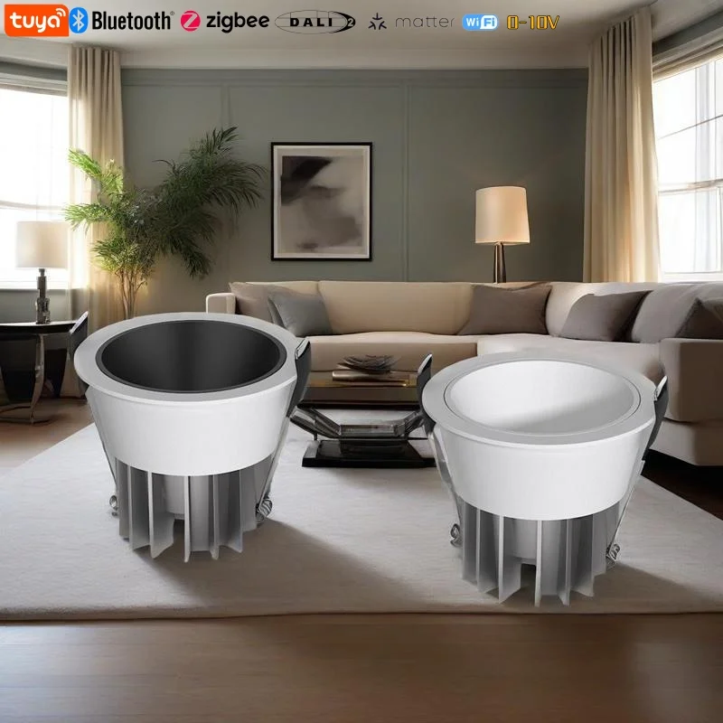 

Smart TUYA Bluetooth Zigbee 0-10V DALI Recessed COB Spotlights LED Downlight 3CCT 110/220V Dimmabe Ceiling Lamp Bedroom Kitchen