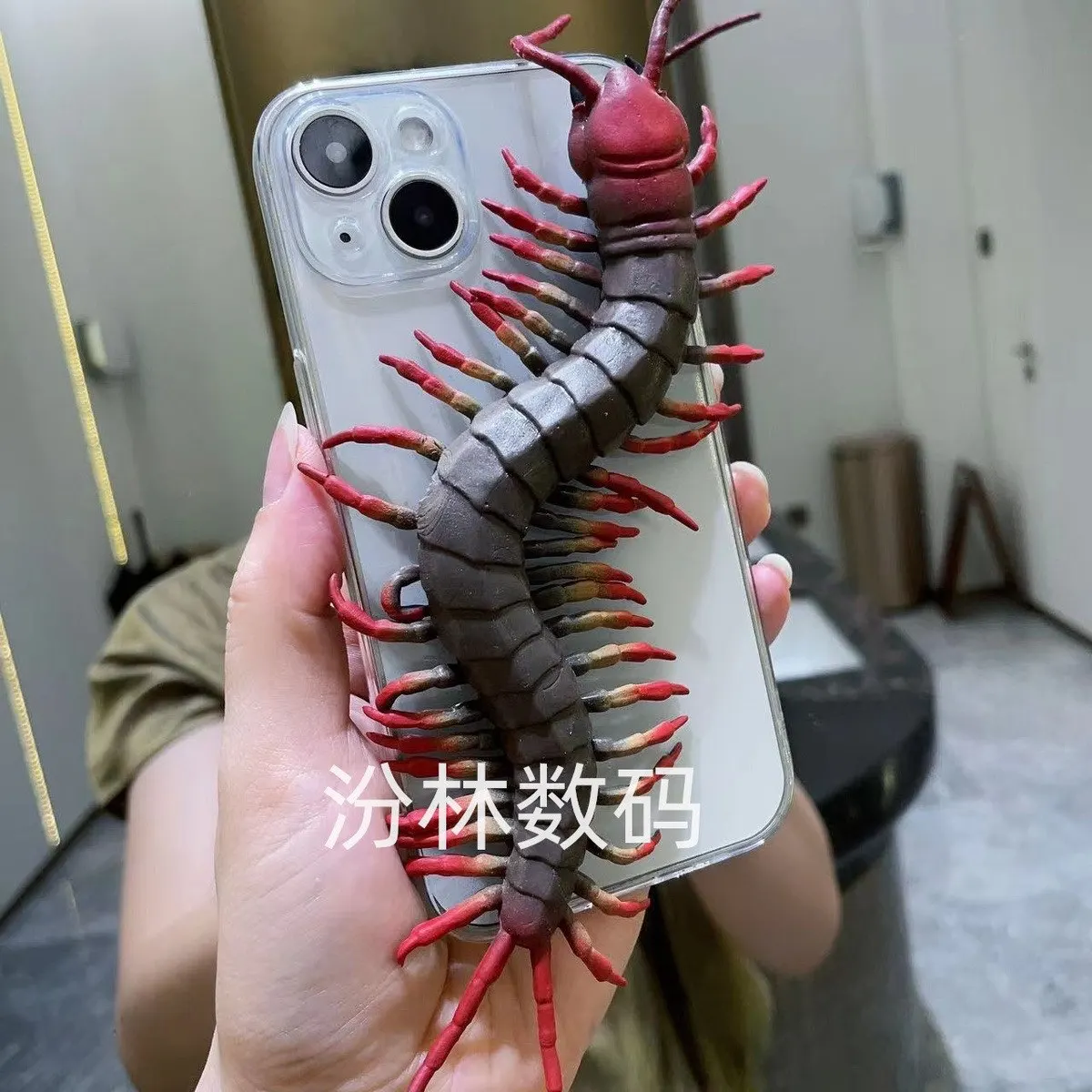 

3D Spoof Centipede Phone Case for Iphone 14 13 12 11 Pro Max 14 7 8 Plus X XS Max XR Transparency TPU Full Coverage Phone Cover