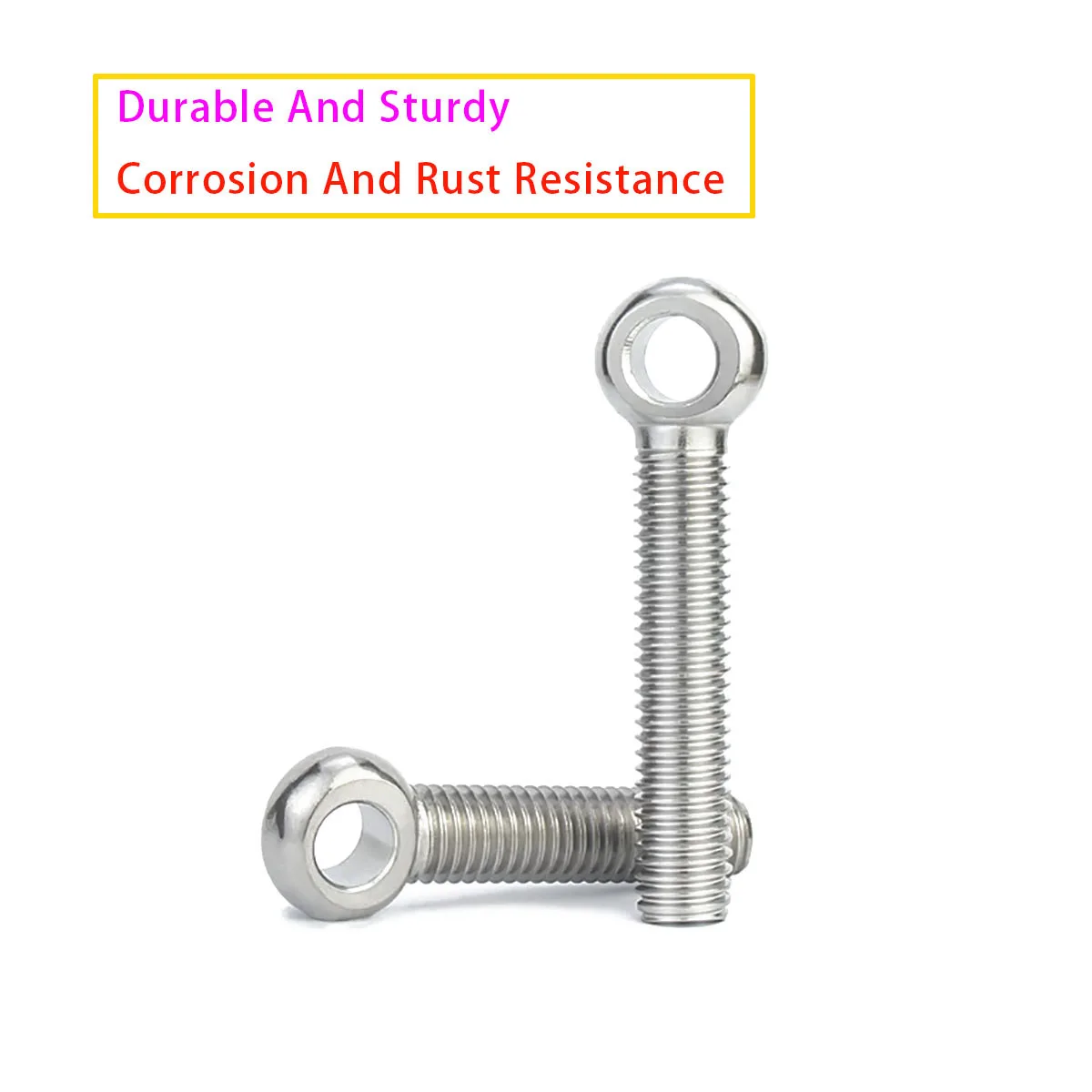 304 Stainless Steel Metric Threaded Eyebolt M5 M6 M8 M10 M12 Double Headed Bolt Fisheye Joint Fastene