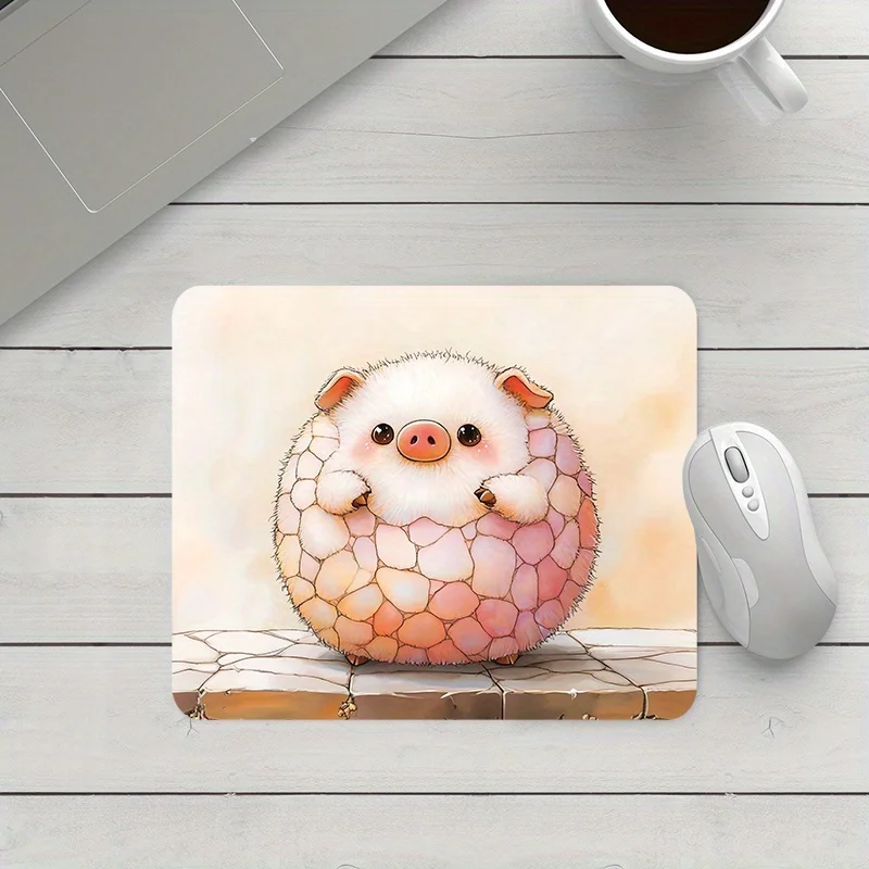 

Cute pig-designed mouse pad, anti-slip rubber, washable computer game accessory, portable office accessory