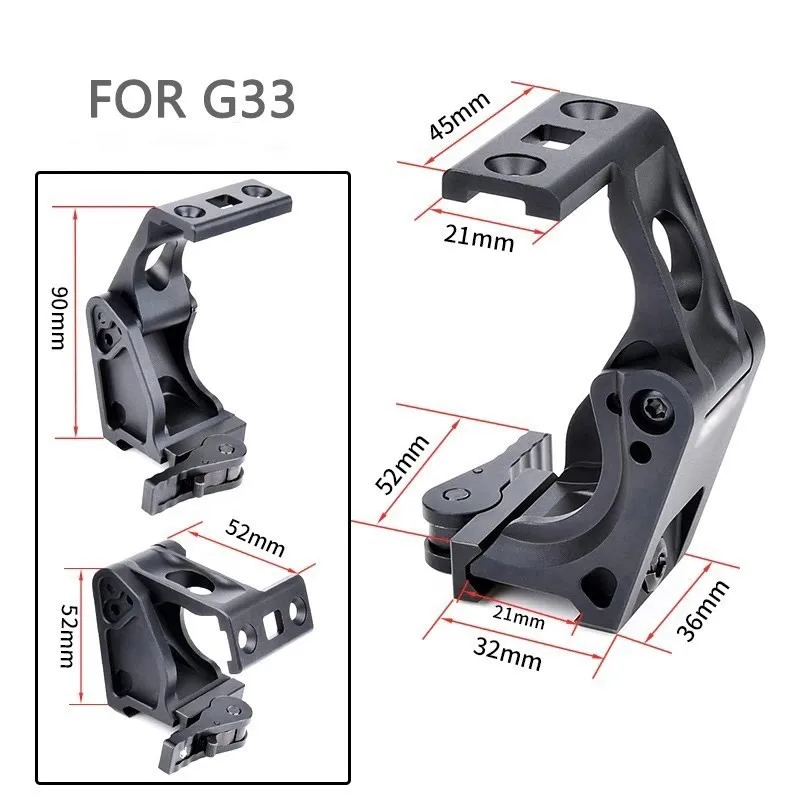 Tactical Airsoft UN Fast FTC Mount Metal CNC G33 558 6X-Mag-1 G43 Magnifie Mounts Folding Base Hunting Weapon Accessories