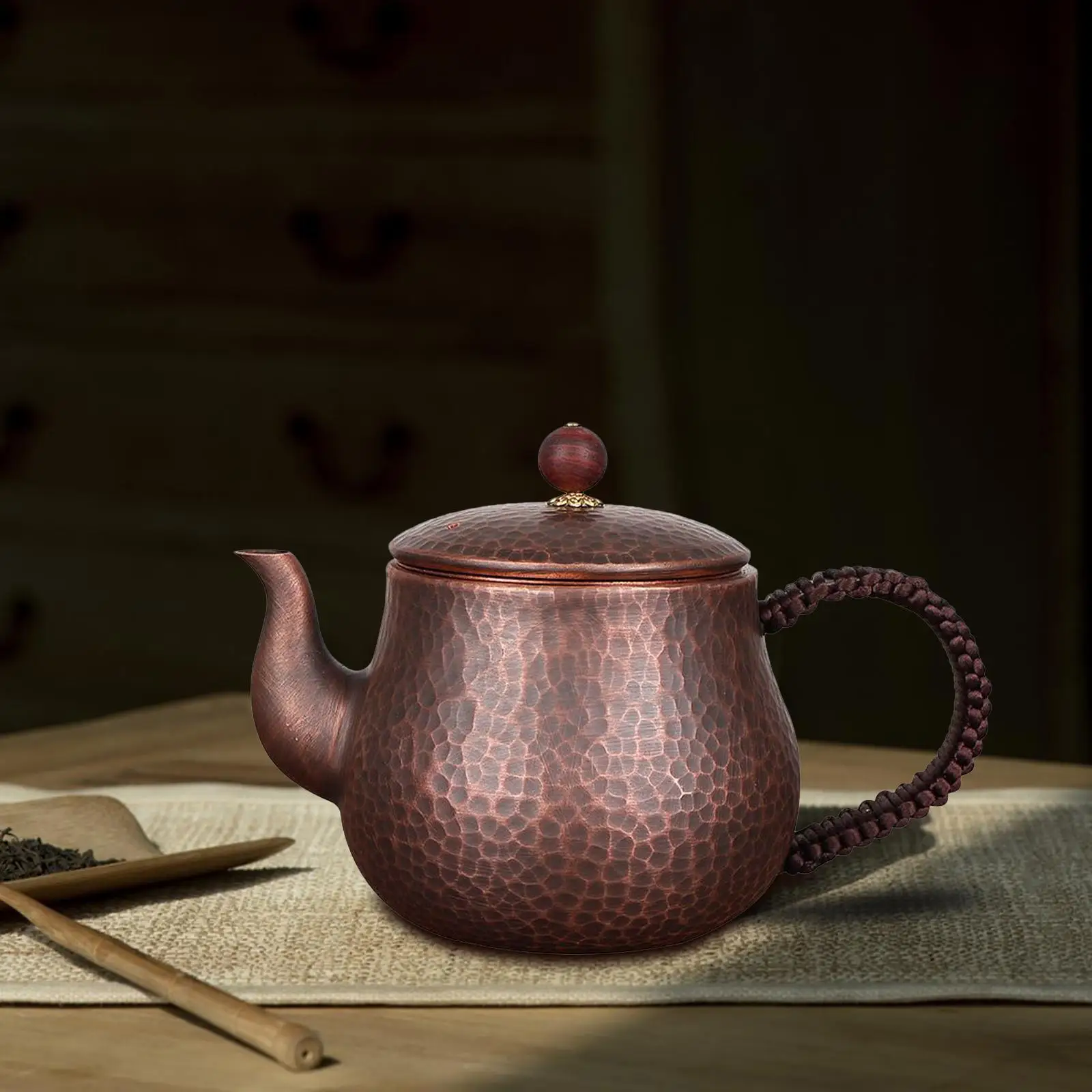 

Small Hammered Tea Pot Mini Water Kettle for Household Camping Kitchen Hotel