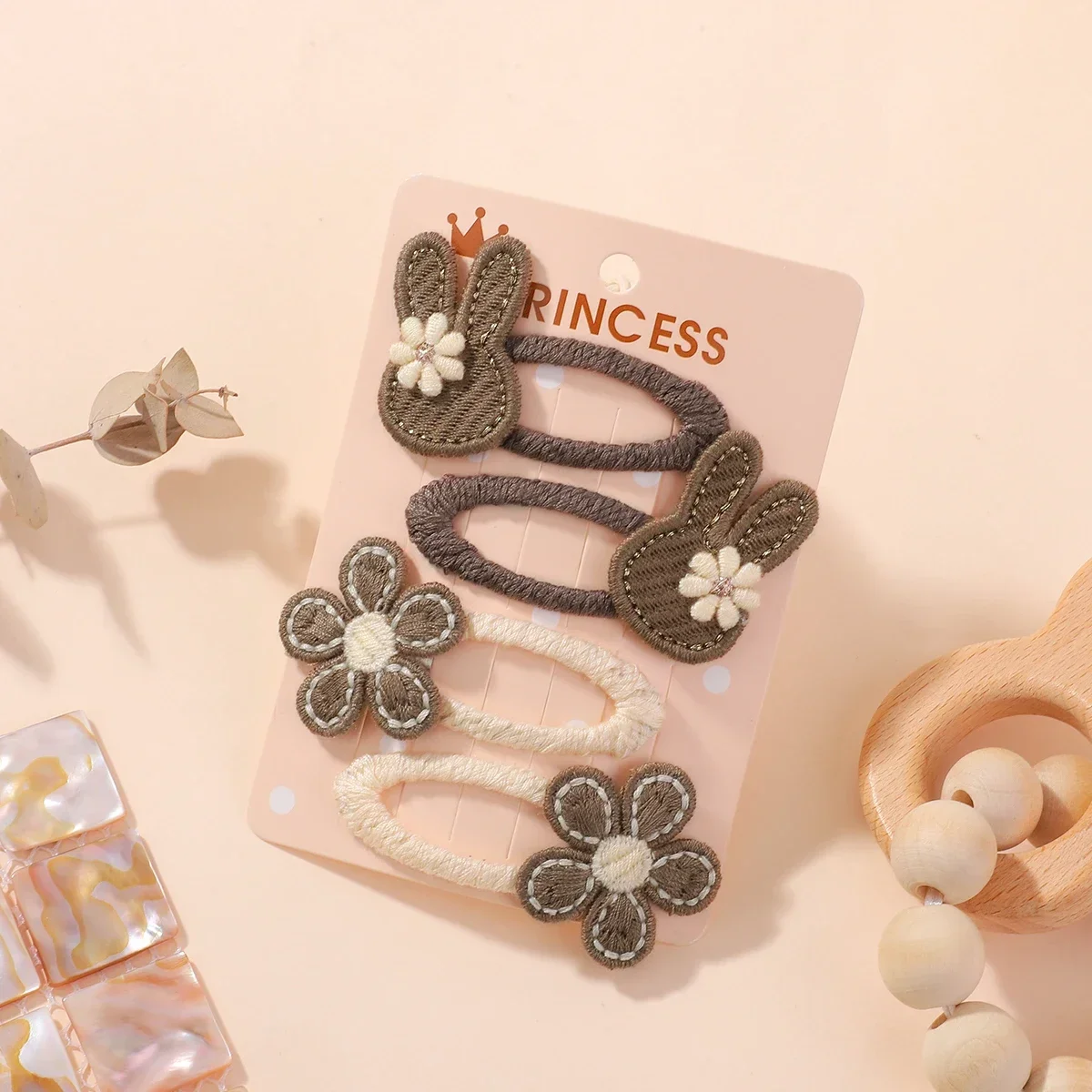 4 teile/satz Baby Haarspangen Niedlichen Kaninchen Blume Stoff Haarnadeln Hase Seite Pony Schmetterling Bogen Haar Zubehör für Mädchen