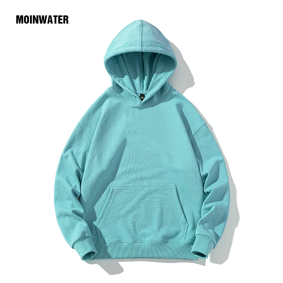 MOINWATER Men New Casual Hoodies Male Grey White Streetwear Oversized Hooded Sweatshirts Tops for Spring Autumn MMH2302