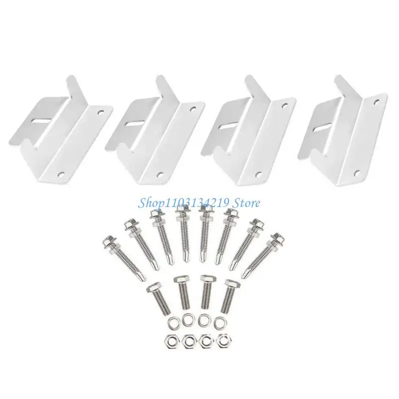 N5KC 4/8pcs Multipurpose Aluminum Alloy Solars Panel Mounting Set for Unencapsulated Roofs and Wall Boats Daily Use
