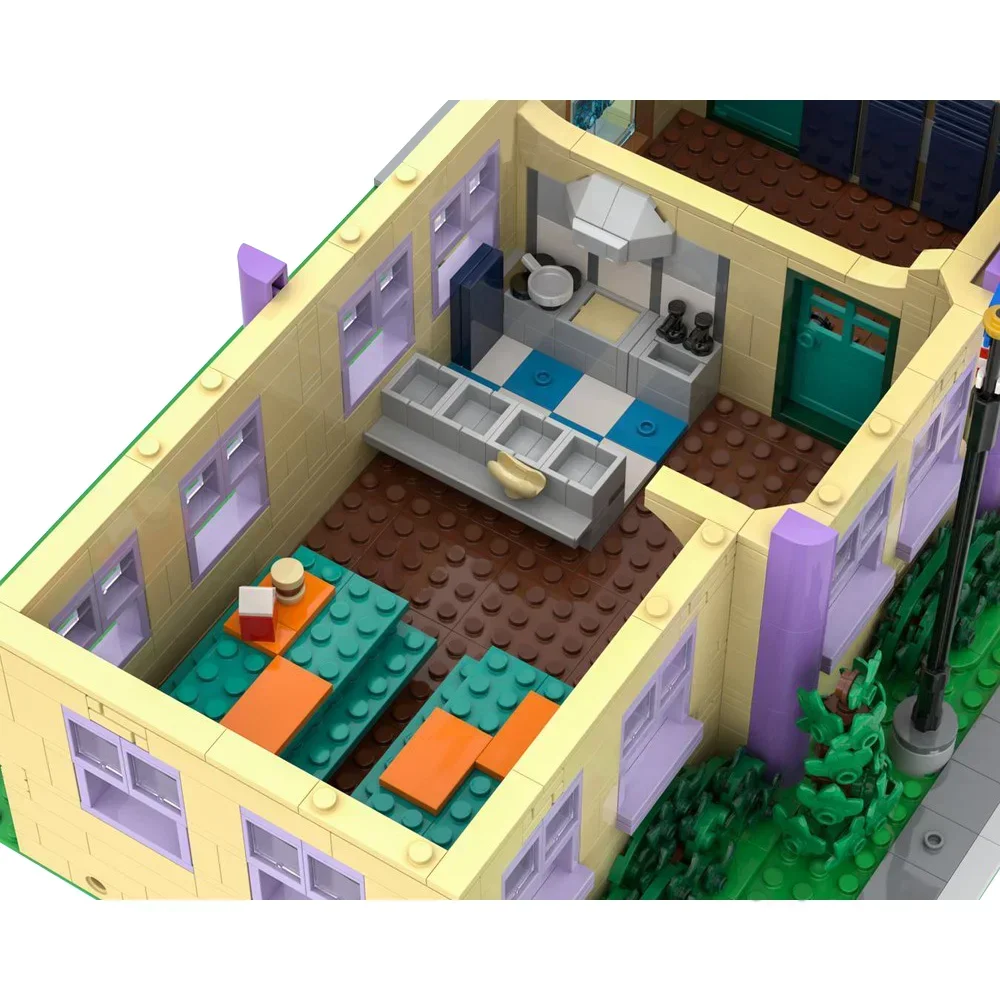 Moc springfield arquitetura da escola primária blocos de construção conjunto para casa simpsoned tijolos modulares brinquedo crianças aniversário gfit