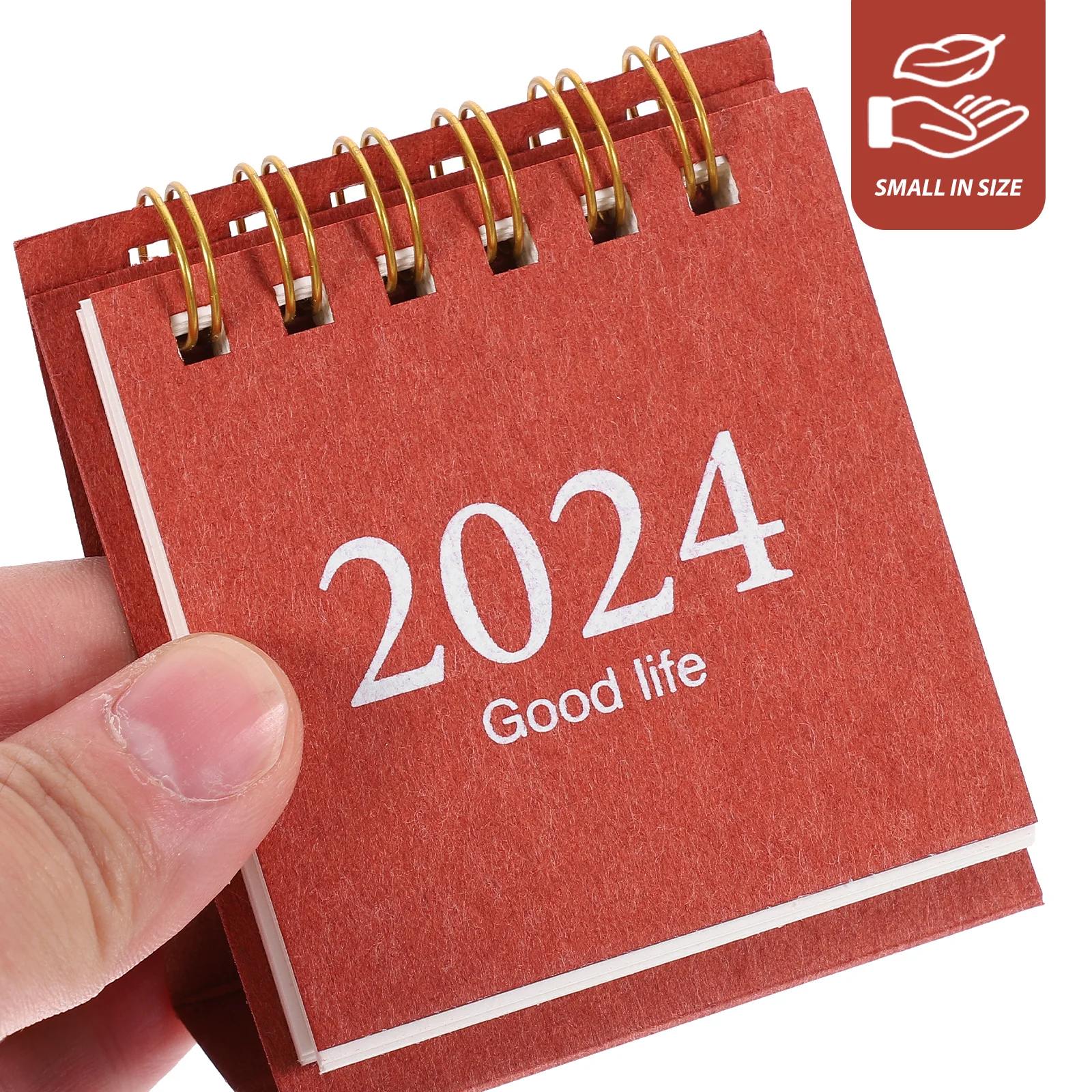 

Small Standing Desk Calendar 2024 Two-Coil Design Desktop Paper Calendar Schedule Planner Office Accessory Decorative Monthly