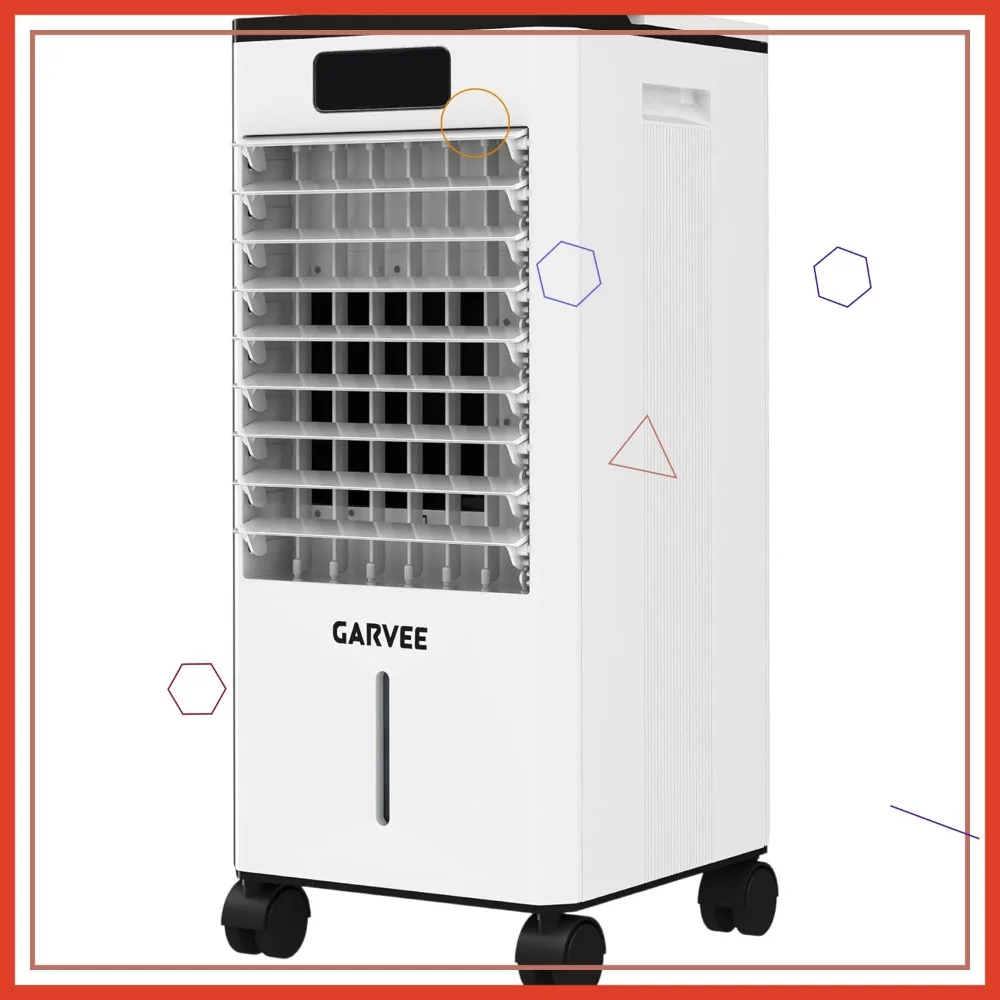 Refrigerador de ar evaporativo portátil 7L com controle remoto, 3 velocidades e temporizador, ventilador de resfriamento silencioso para quarto, escritório e casa
