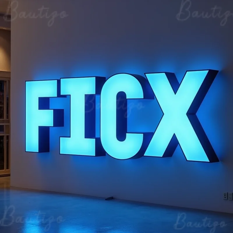 Custom 3D Front Back Lit LED Business Sign Illuminated Channel Letters Storefront Outdoor Metal Signage For Shop Cafe Office