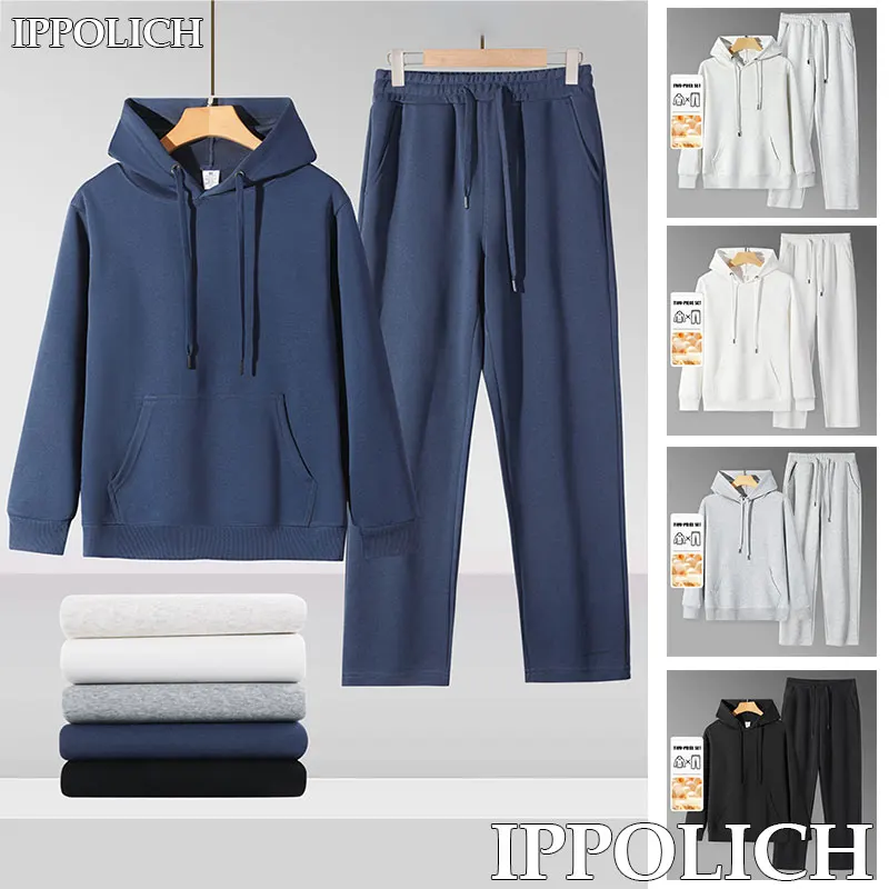 unisex-sport-set-comfortable-breathable-hooded-solid-color-sport-shirt-sport-pants-two-piece-set-fall-fitness-running-sports-set