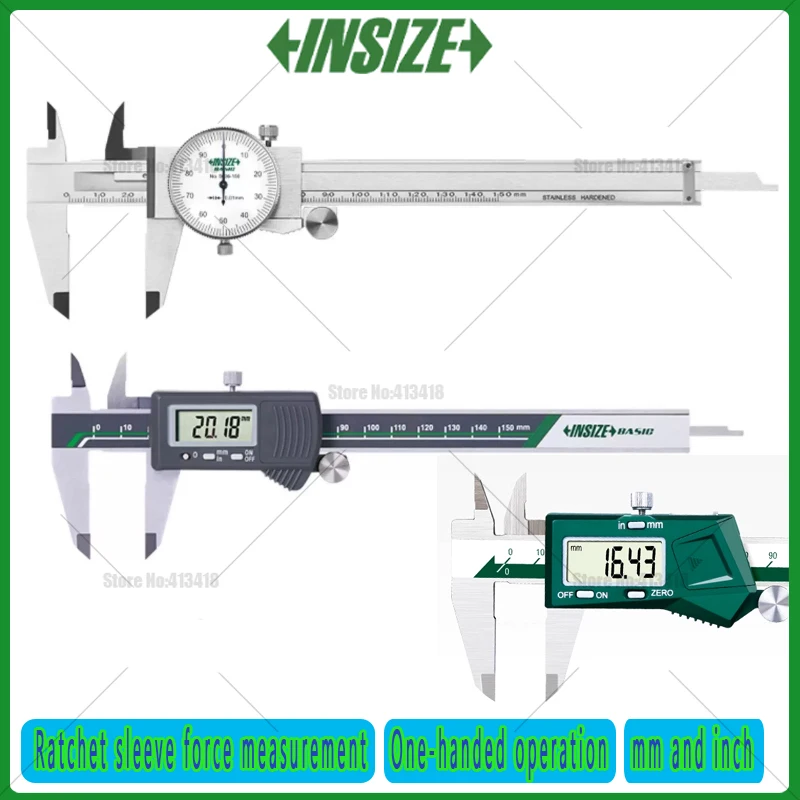 

INSIZE Digital CaliperI 0-150mm/6" 0-200mm/8" 0-300mm/12" 1108-150 1108-200 1108-300 Automatic Power Off 0.01 Precision