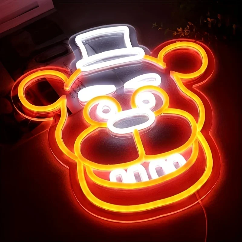 Freddy\'s/fnaf Freddy Neon Lights For Wall Decoration, LED Neon Light, For Bedrooms, Birthday, Christmas Gifts, 5V USB Power