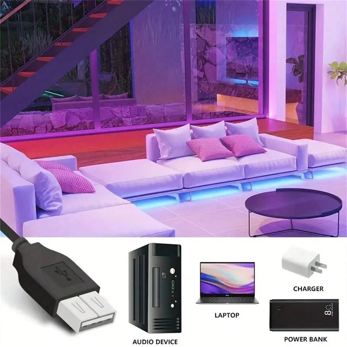 5M 3535 5V LED Light Strip Mini Control Dimmable Christmas Tree RGB Flexible Tape DIY Light for Home Room Decor TV BackLight