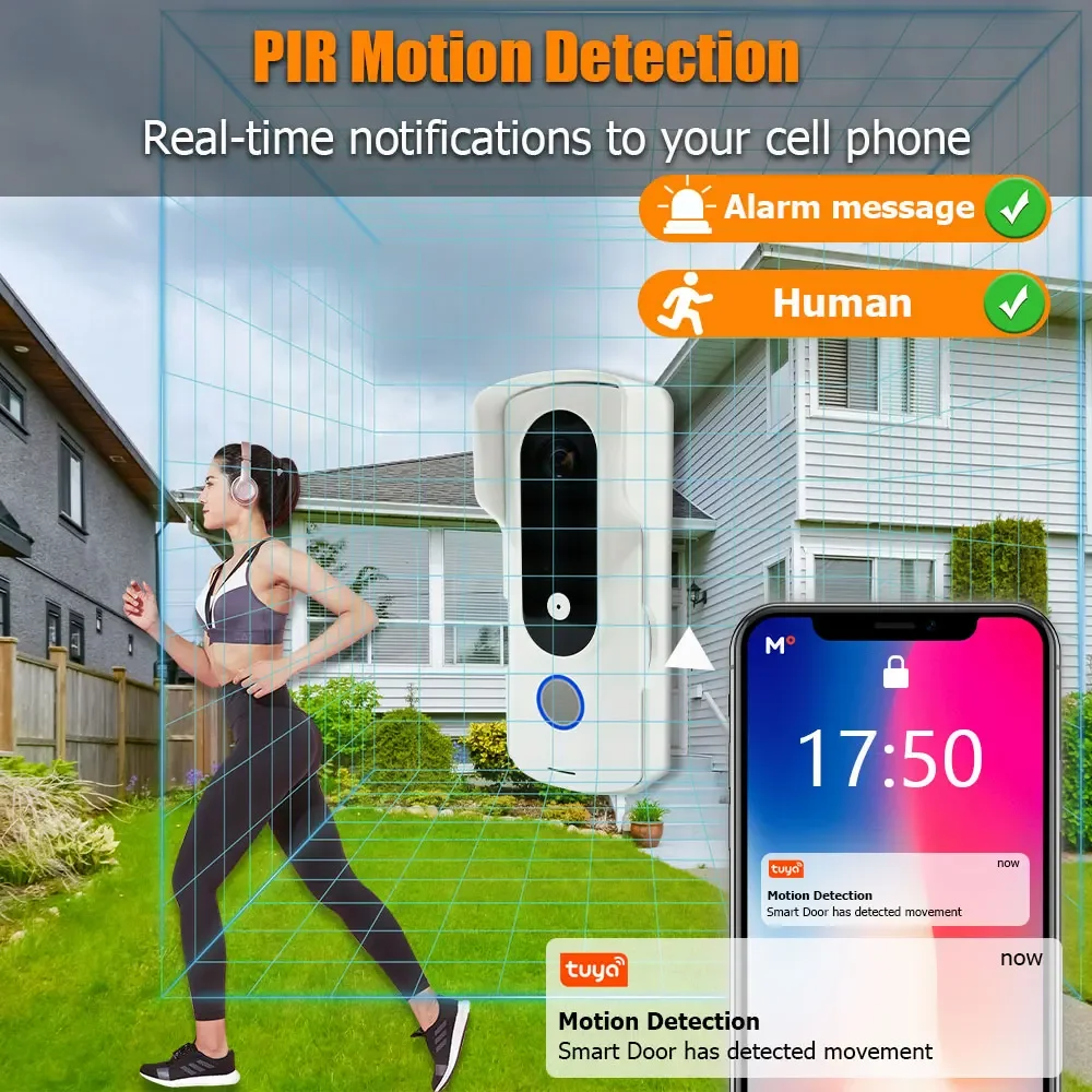 Tuya Smart 2-line Intercom Video Doorbell System، 1080P Camera Doorbell، شاشة LCD تعمل باللمس 7 بوصة #5