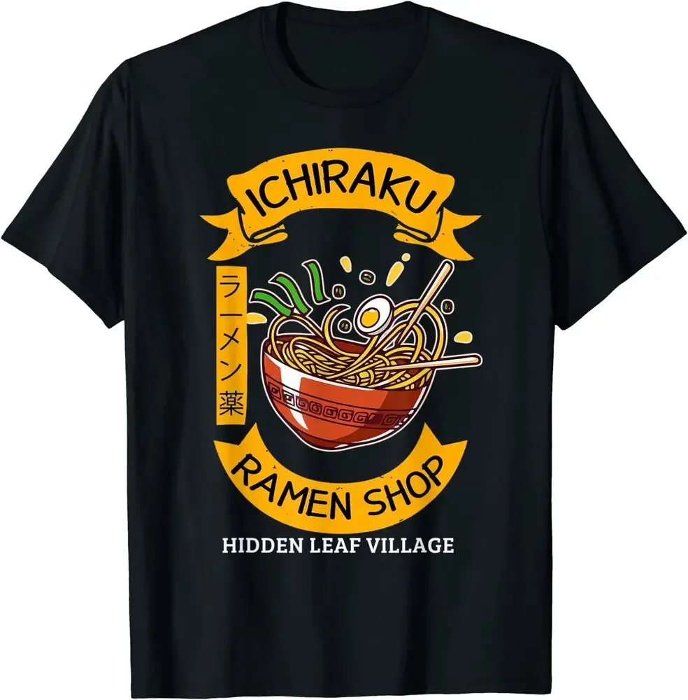 Ichiraku Ramen Casual Mens T-shirt Shop Hidden Leaf Village Japanese Anime T-Shirt 100% Cotton O-Neck Short Sleeve Size S-5XL