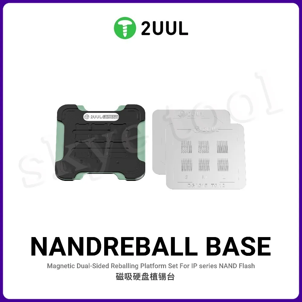 

2UUL BH16 Magnetic Dual-Sided NAND Reballing Platform Set For iPhone Android EMMC Qualcomm Hisilicon NAND Flash Chip Repair Tool