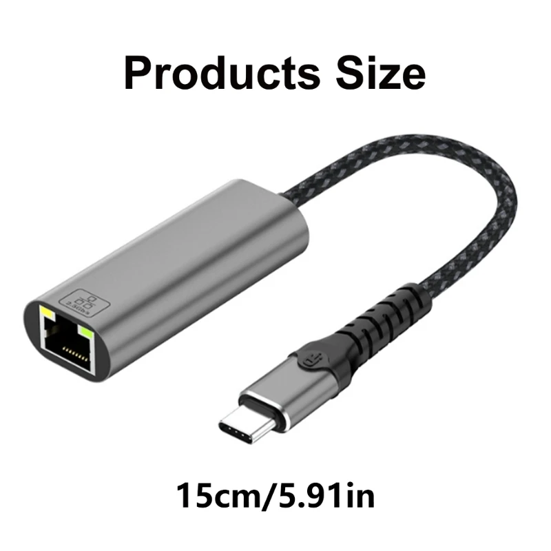 Adaptor Ethernet, USB ke RJ45 1000Mbps Gigabit LAN Adapter untuk Laptop 601F