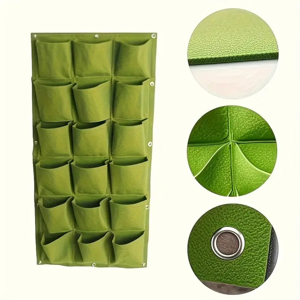 9/18-Pocket Vertical Garden Planter, Wall-Mounted Bag for Balcony/Patio. Grow Herbs & Vegetables Indoors/outdoors. Space-saving.