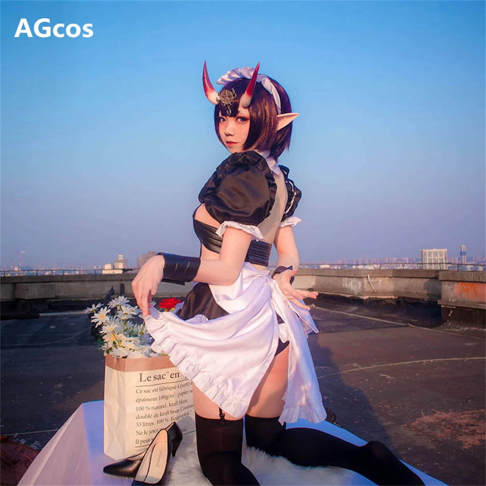 

AGCOS FGO Game Cosplay Fate/Grand Order Shuten-douji Cosplay Costume Woman Maid Lolita Dress Cosplay