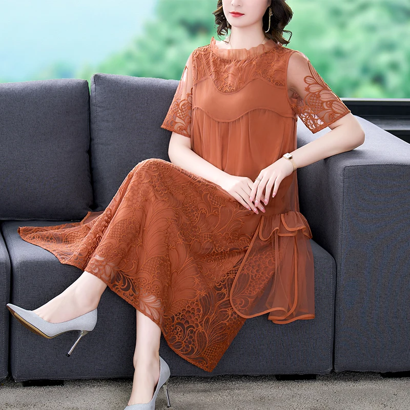 Spring New Solid Color Fashion Round Neck Mini Dress Women 2024 Korean Fashion Atmosphere Loose Fit Casual Party Dress Vestidos