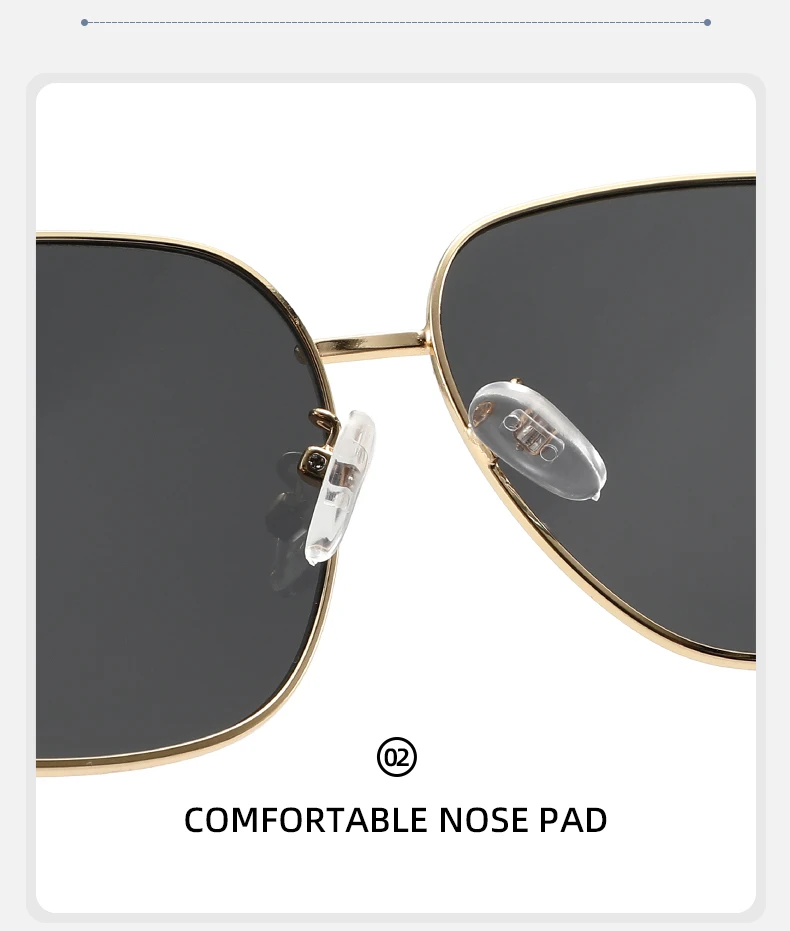 نظارات شمسية للرجال والنساء بإطار معدني ريترو بايلوت UV400 مضادة للوهج للقيادة خفيفة الوزن مصنوعة من خليط معدني #6