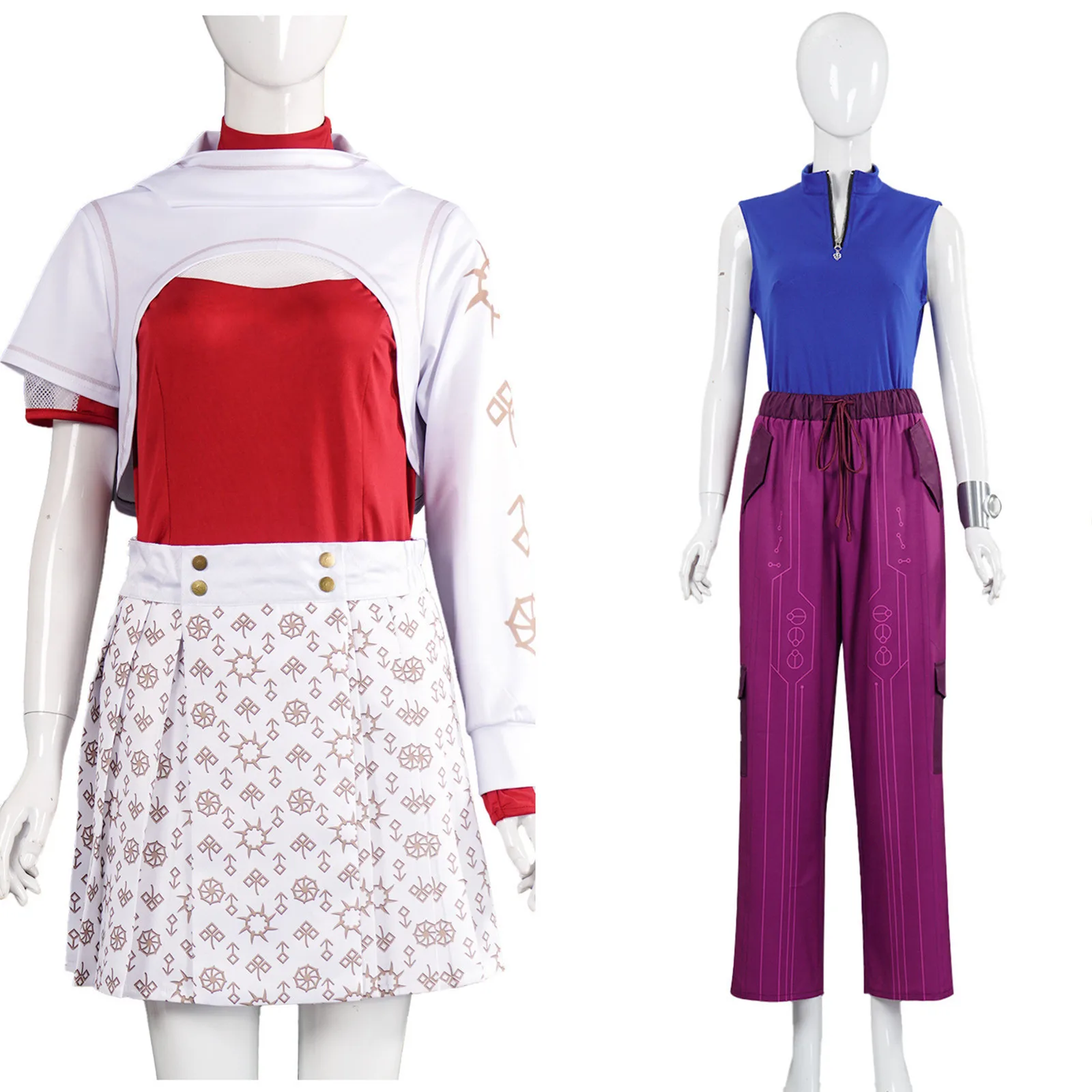 

Zombie School Cosplay Costume Adult Women's High School Tracksuit Set With Accessories Halloween Party Outfit