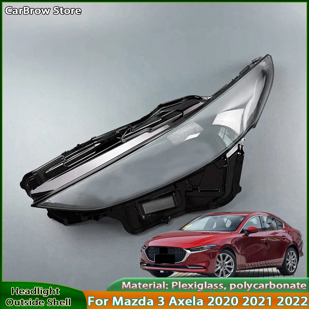 

Крышка передней фары автомобиля объектив для Mazda 3 Axela 2020 2021 2022, фары, прозрачные абажуры, маски в виде ракушки