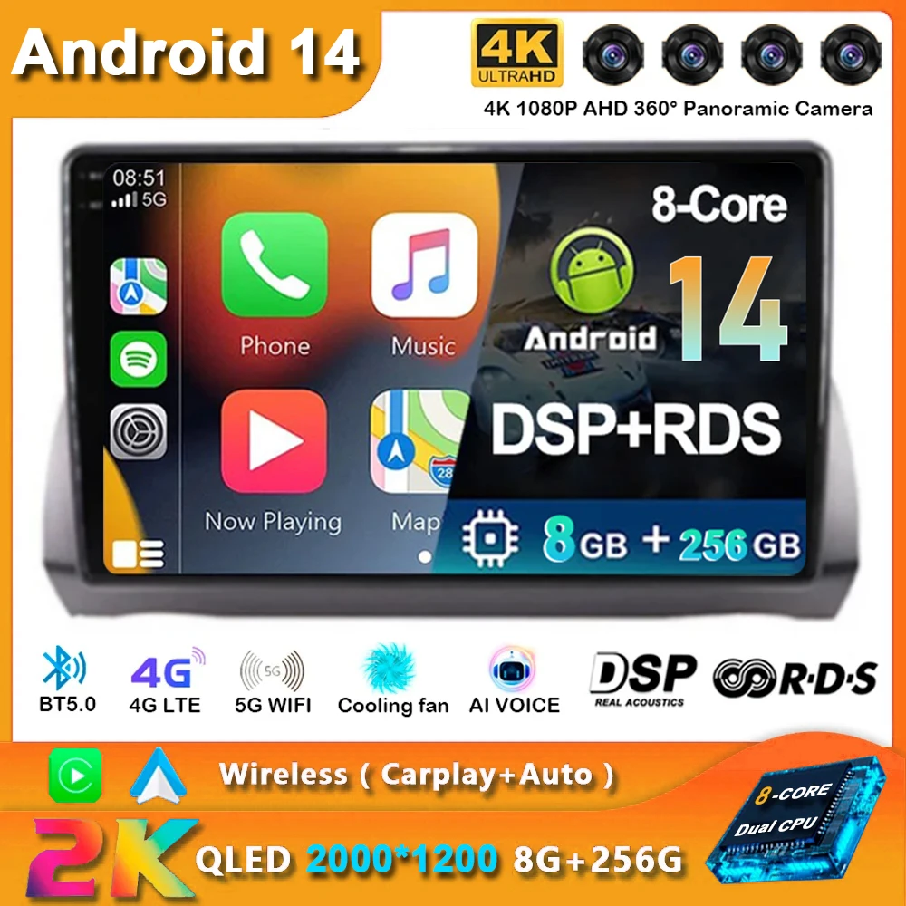 

Android 14 For Fiat Argo 2019 - 2022 Video Player Stereo Multimedia Navigation WIFI Car Radio Carplay Auto GPS 360 Camera QLED