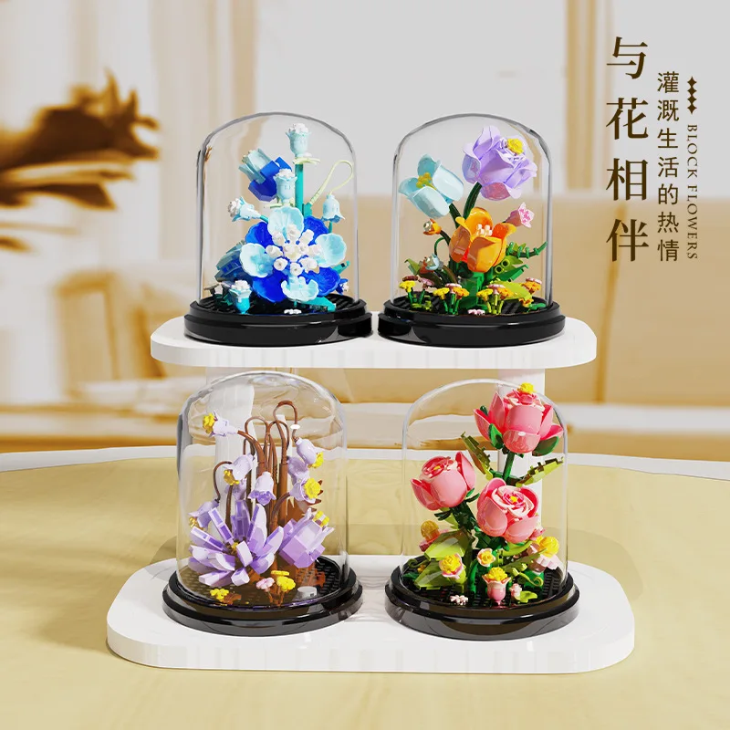 

Вечный строительный блок, цветок, букет роз подсолнечника, сделай сам, образовательная сборка мелких частиц, декоративный подарок