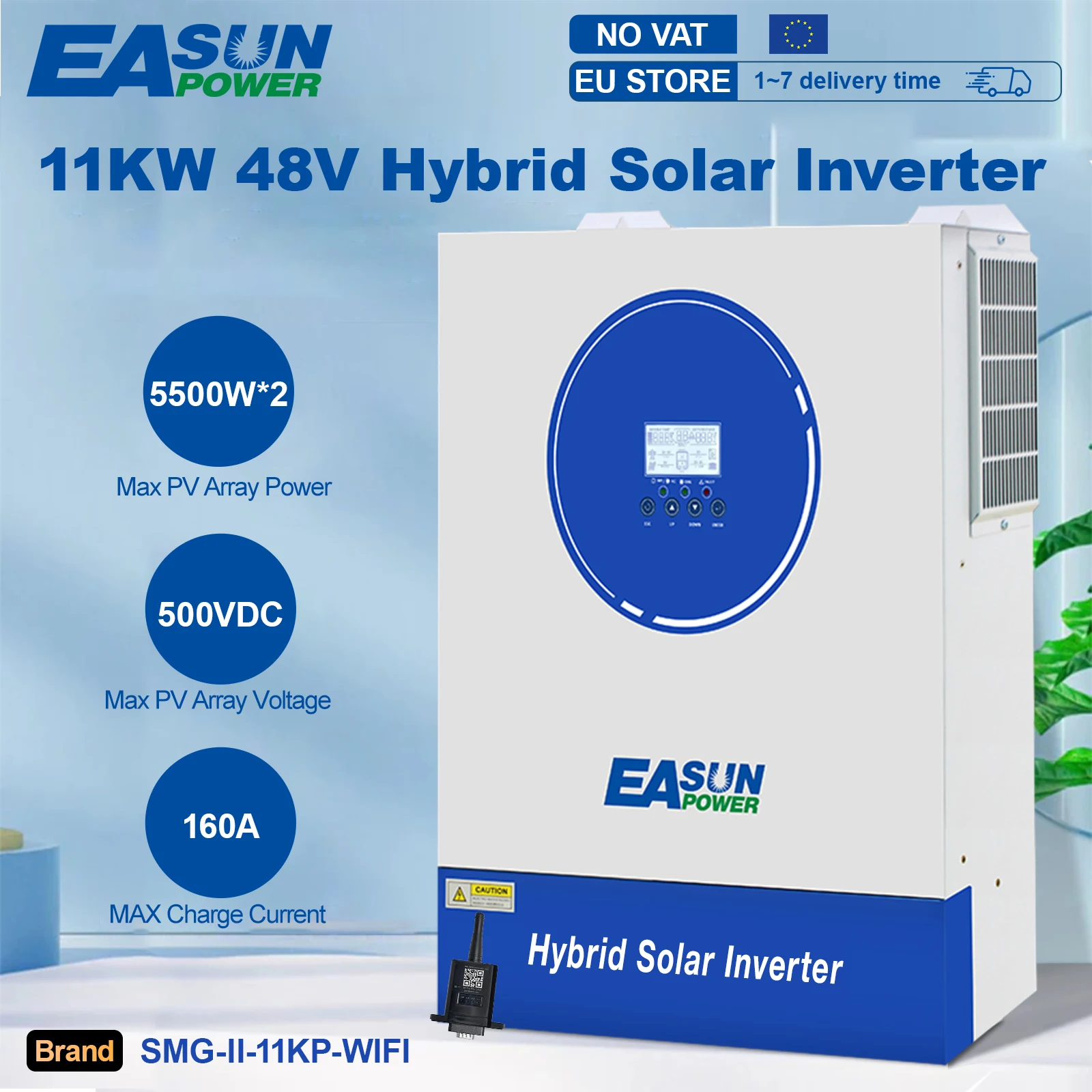 EASUN 11000W onduleur solaire hybride MPPT 220V 48V entrée PV maximale 500V 22000VA chargeur solaire 160A double entrée prise en charge BMS avec WIFI