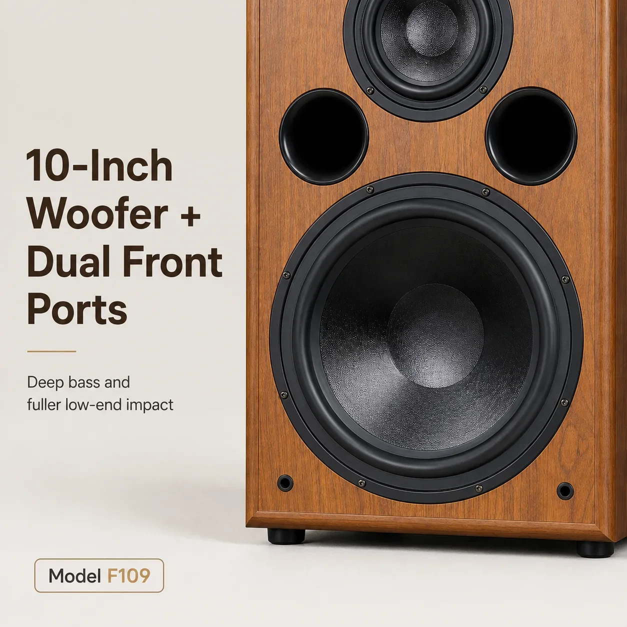 3 ie passio 10-inch Speaker for Hi Fi, 12mm Thick Wooden Shelf, 20-200W, 89dB Sensitivity, 6 Ohm