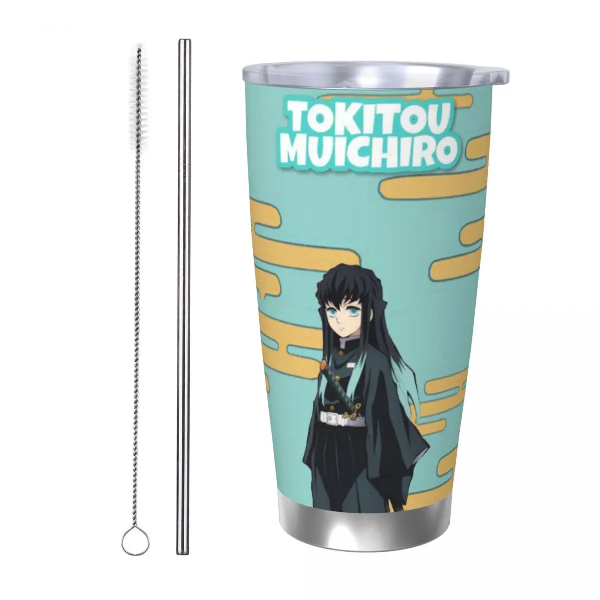 Muichiro Tokito Demon Slayer 20oz Cup Large Capacity Car Mug Leak-proof Juice Coffee Cup Food Grade