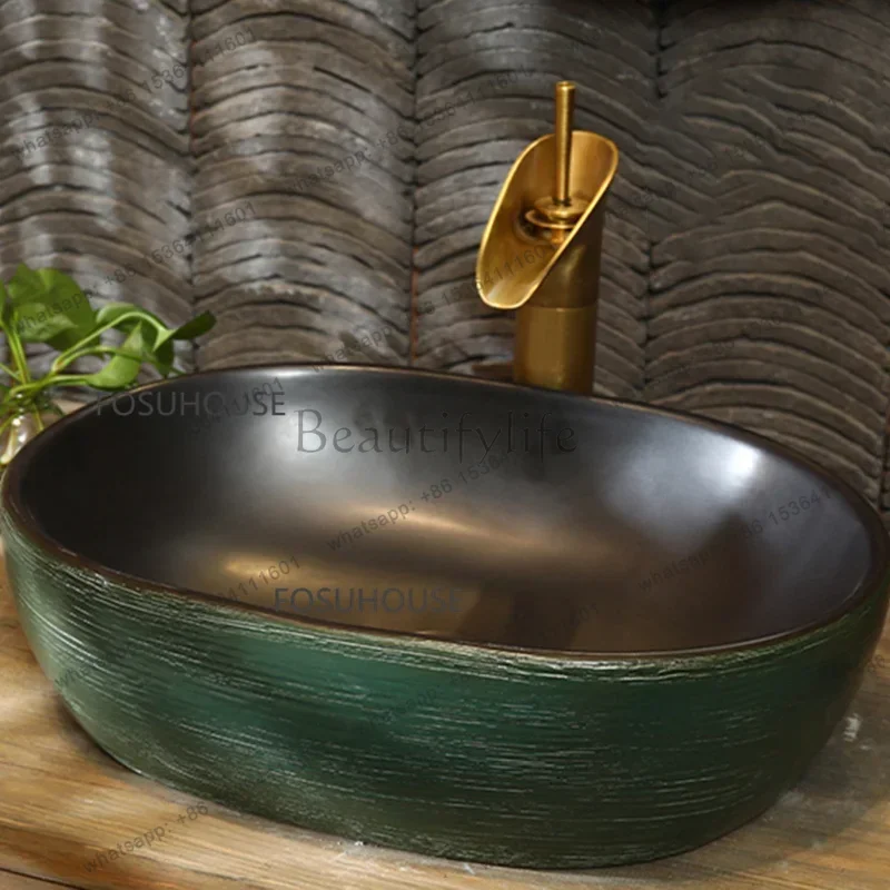 PG European Ceramics Bathroom Sink Bathroom Fixture Balcony Sink Round Originality Portable Washbasin Bathroom f